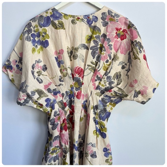 NWT Anthropologie The Tobie Linen Pleated Mini Shirt Dress by Exquise Floral, M - Picture 15 of 16